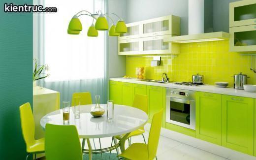 màu sắc phong thủy cho phòng bếp