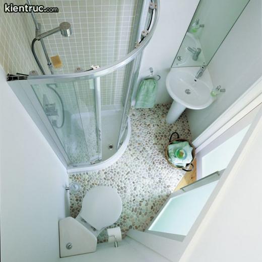 Cần bố trí nội thất nhà vệ sinh sao cho tiết kiệm không gian nhất.