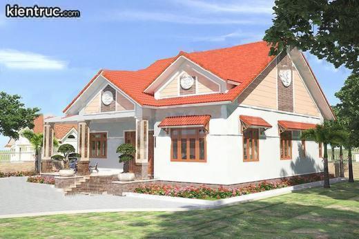 Mẫu nhà ống cấp 4 gác lửng mái lệch 3 phòng ngủ đẹp tại Bắc Ninh KKNC4020 -  Kakoi - Công ty thiết kế và thi công nhà ở đẹp