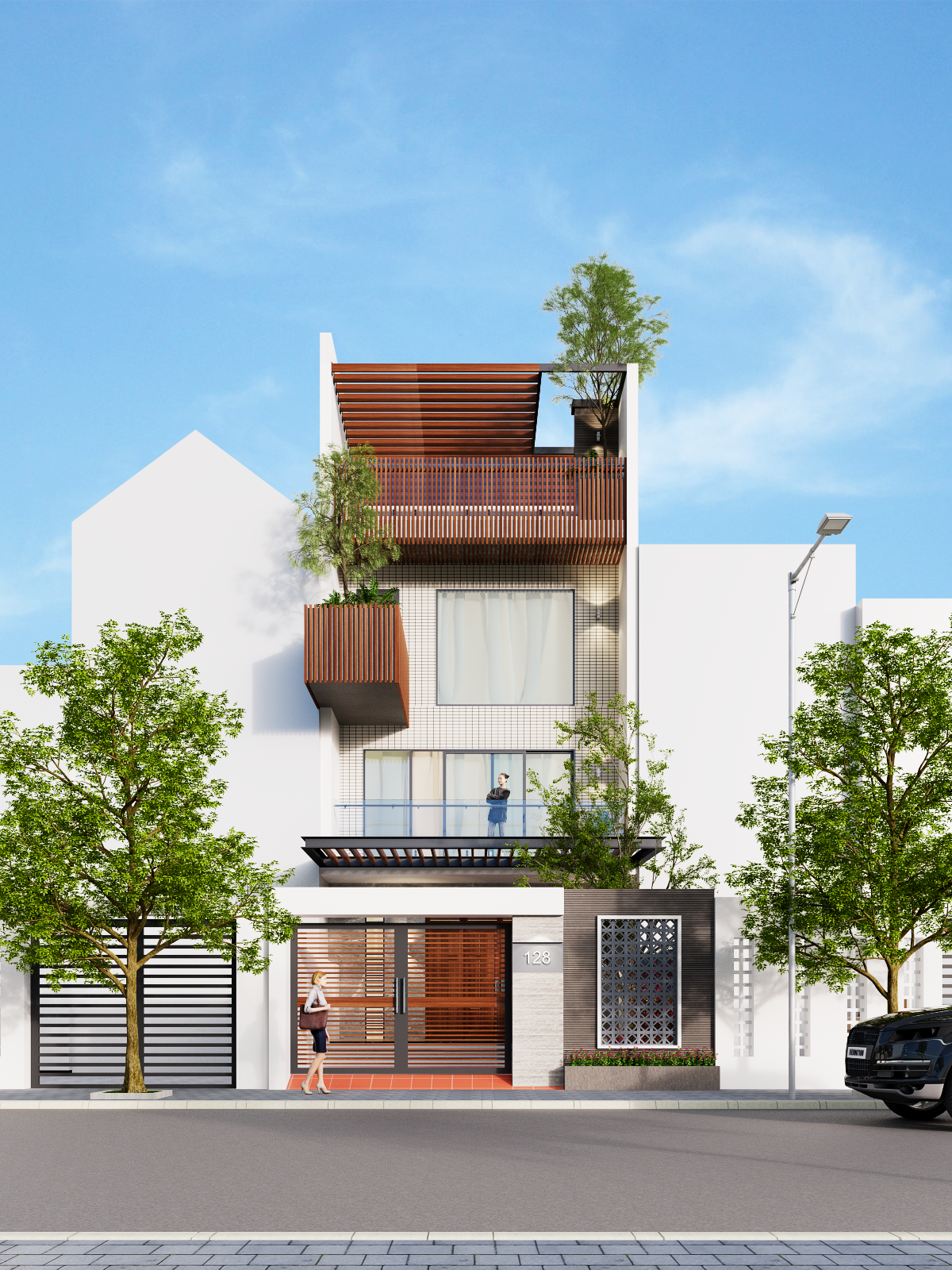 thiết kế Nhà Mặt Phố 4 tầng tại Hà Nội Banconi House 0 1550809331