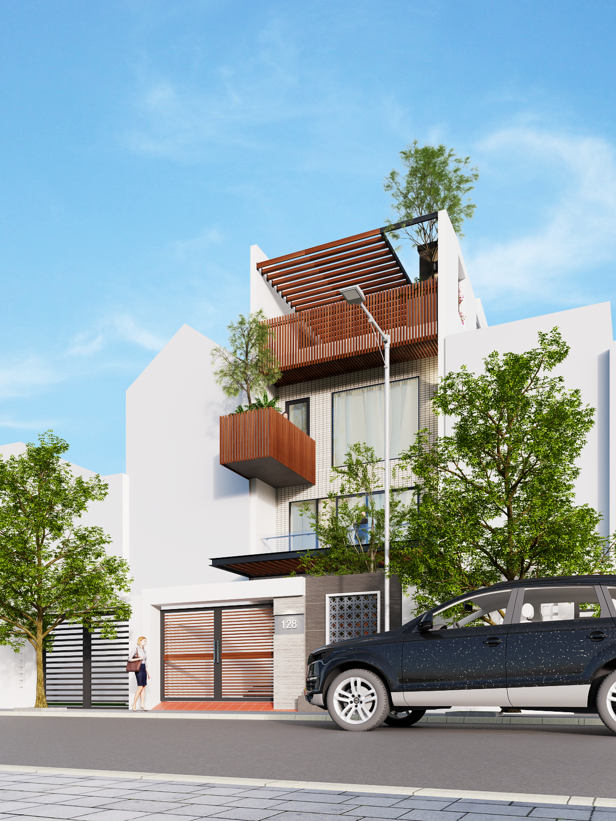 thiết kế Nhà Mặt Phố 4 tầng tại Hà Nội Banconi House 2 1550809337