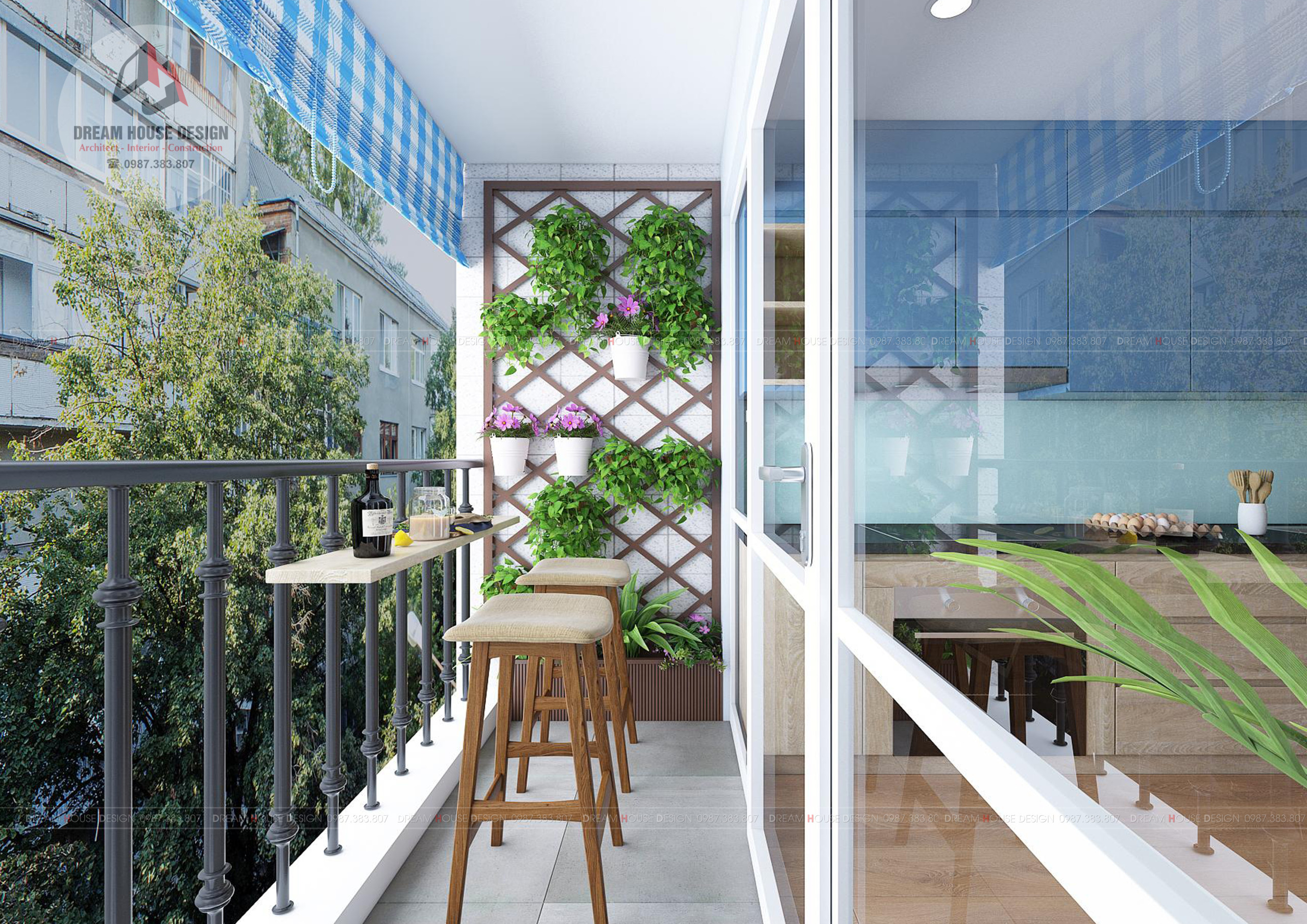 thiết kế nội thất chung cư tại Hà Nội BLUE APARTMENT 10 1558066599