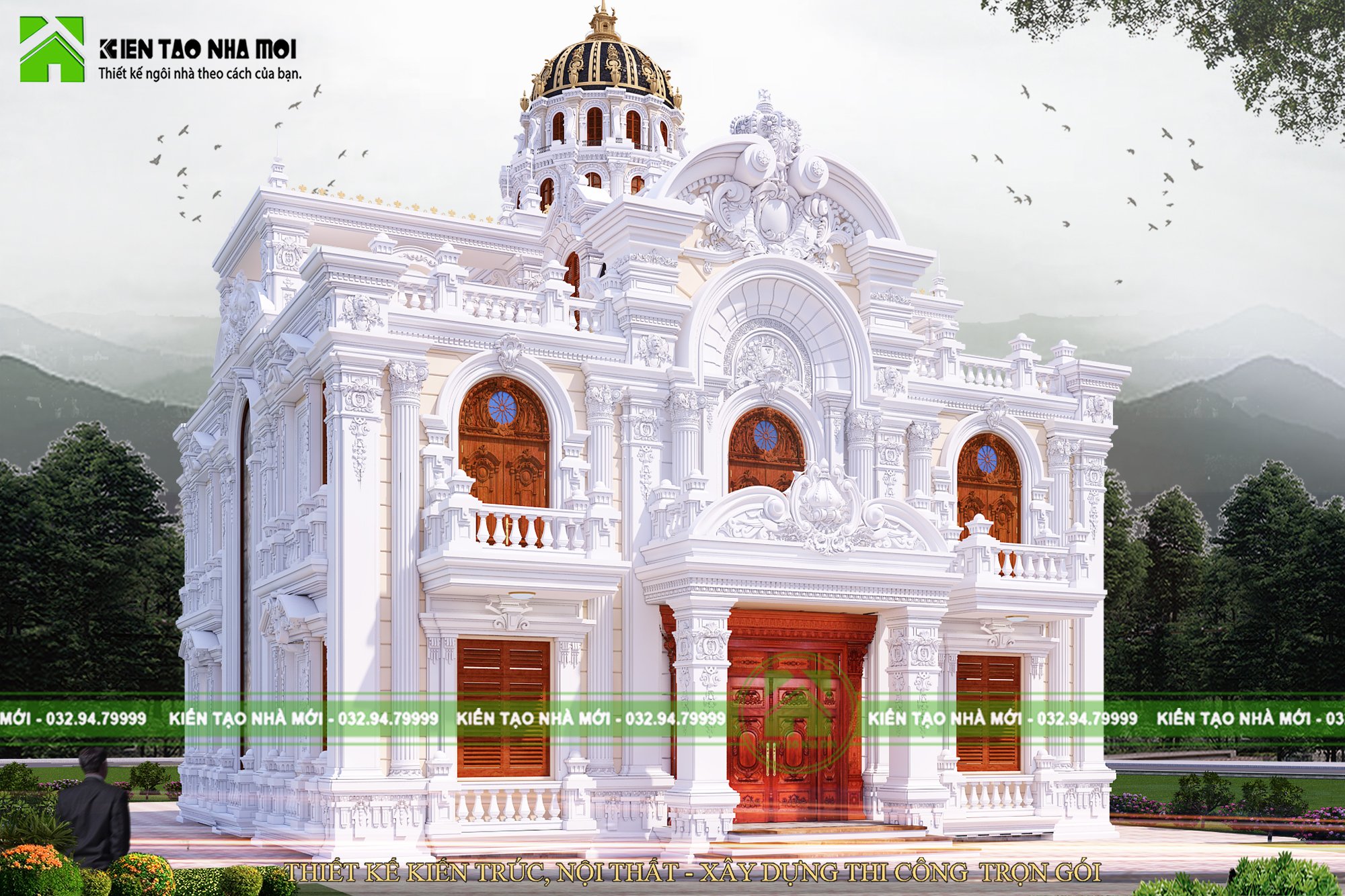Thiết kế Biệt Thự tại Bắc Ninh Thiết kế lâu đài cổ điển 2 tầng đẳng cấp đẹp 1587266669 1