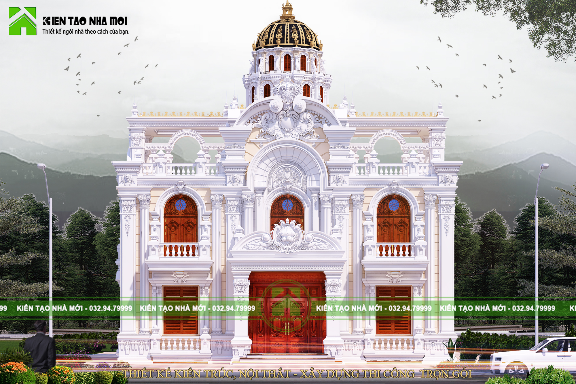 Thiết kế Biệt Thự tại Bắc Ninh Thiết kế lâu đài cổ điển 2 tầng đẳng cấp đẹp 1587266670 0