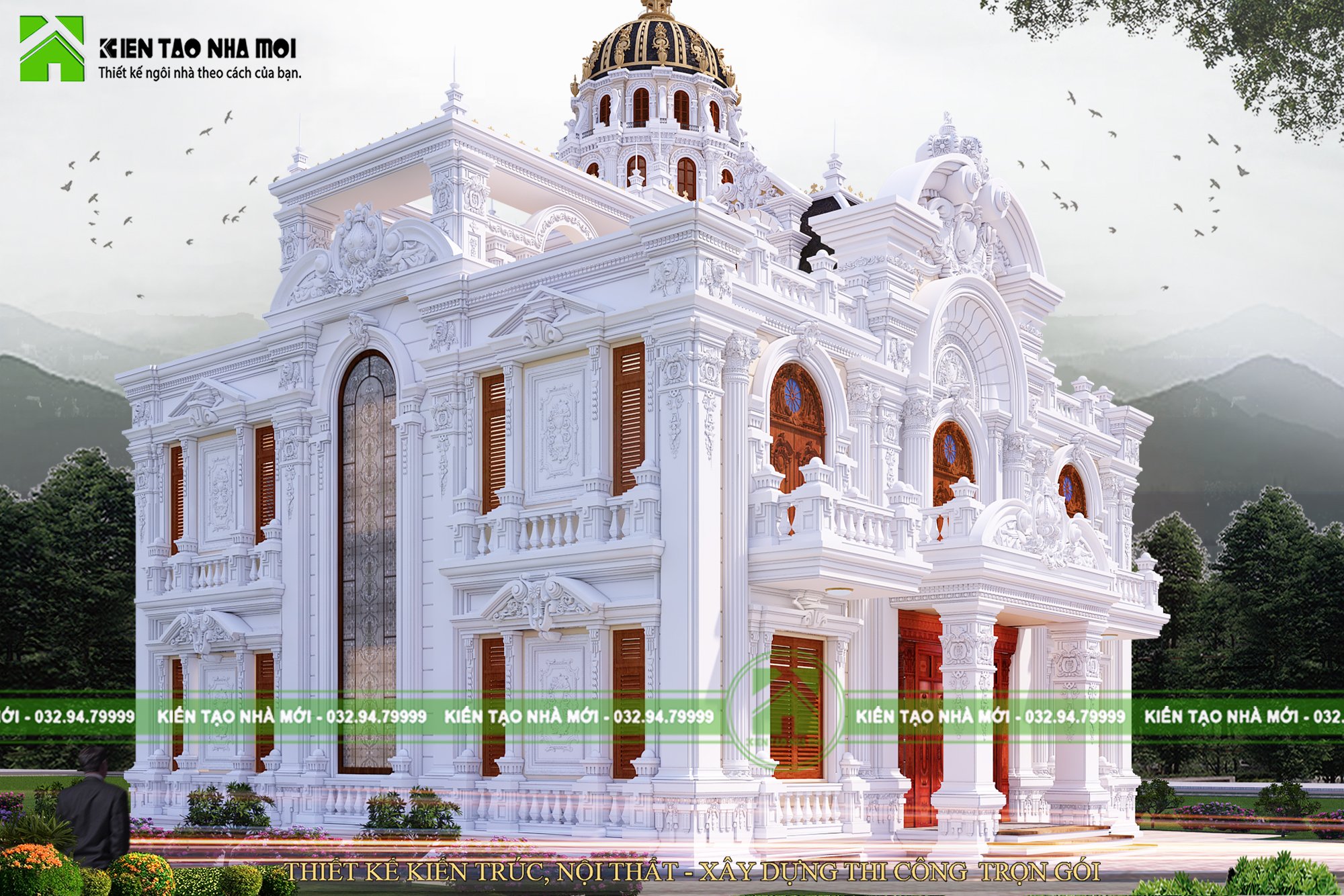 Thiết kế Biệt Thự tại Bắc Ninh Thiết kế lâu đài cổ điển 2 tầng đẳng cấp đẹp 1587266670 5