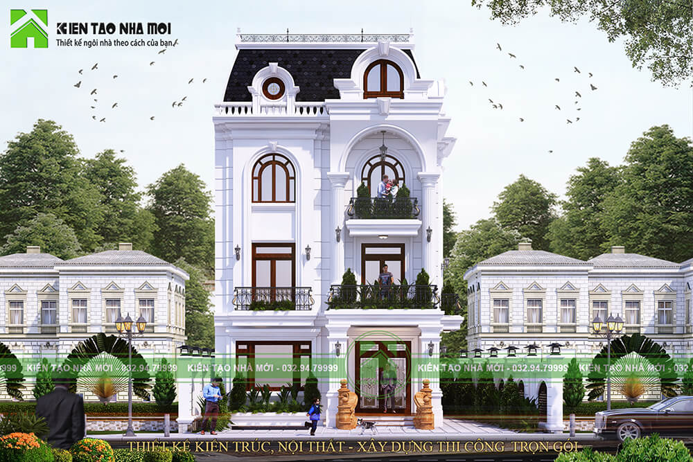 Thiết kế Biệt Thự tại Hà Nội THIẾT KẾ BIỆT THỰ TÂN CỔ ĐIỂN 3 TẦNG ẤN TƯỢNG, ĐẲNG CẤP 1586583940 0