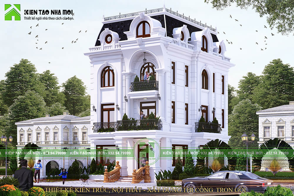 Thiết kế Biệt Thự tại Hà Nội THIẾT KẾ BIỆT THỰ TÂN CỔ ĐIỂN 3 TẦNG ẤN TƯỢNG, ĐẲNG CẤP 1586583940 4