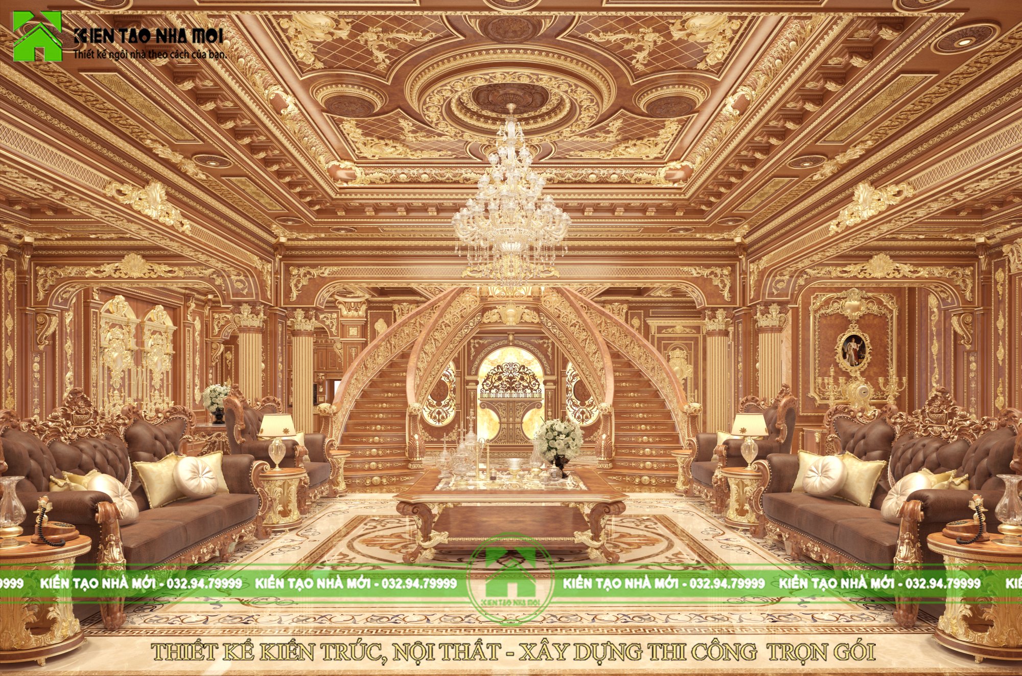 Thiết kế nội thất Biệt Thự tại Lâm Đồng Thiết kế nội thất lâu đài đẳng cấp cổ điển kiểu Pháp, hoa lệ tại Đà Lạt LD1835 1589170678 0