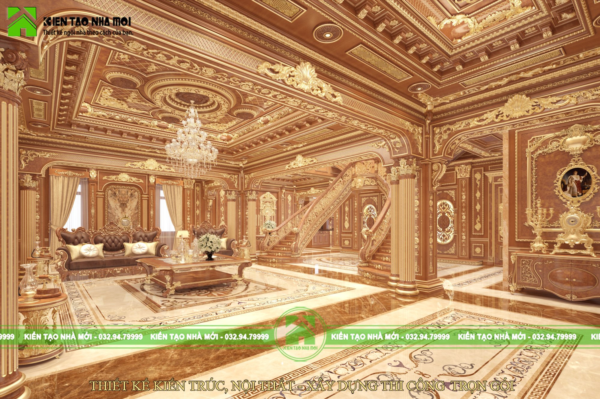 Thiết kế nội thất Biệt Thự tại Lâm Đồng Thiết kế nội thất lâu đài đẳng cấp cổ điển kiểu Pháp, hoa lệ tại Đà Lạt LD1835 1589170682 3