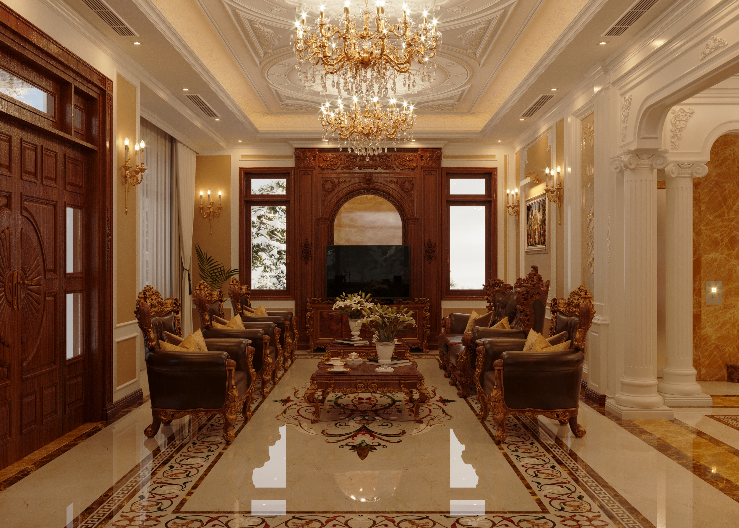 Thiết kế nội thất Biệt Thự tại Hà Nội Nội Thất tân cổ nhà Bác Hoàng 1628506980 2