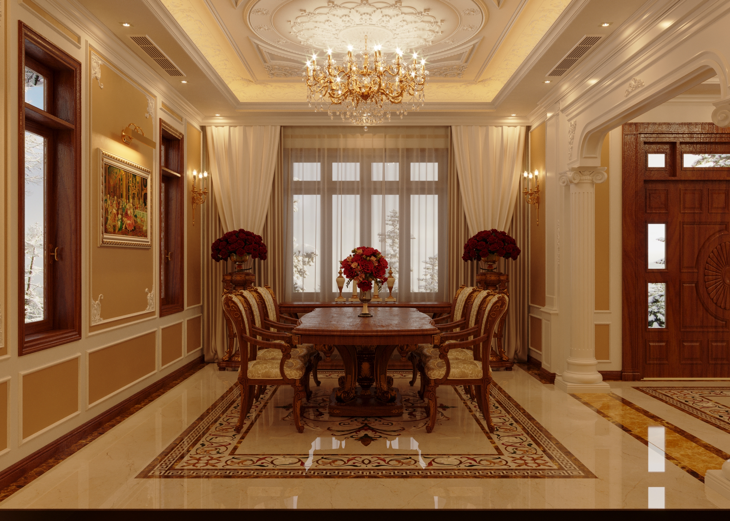 Thiết kế nội thất Biệt Thự tại Hà Nội Nội Thất tân cổ nhà Bác Hoàng 1628506980 4