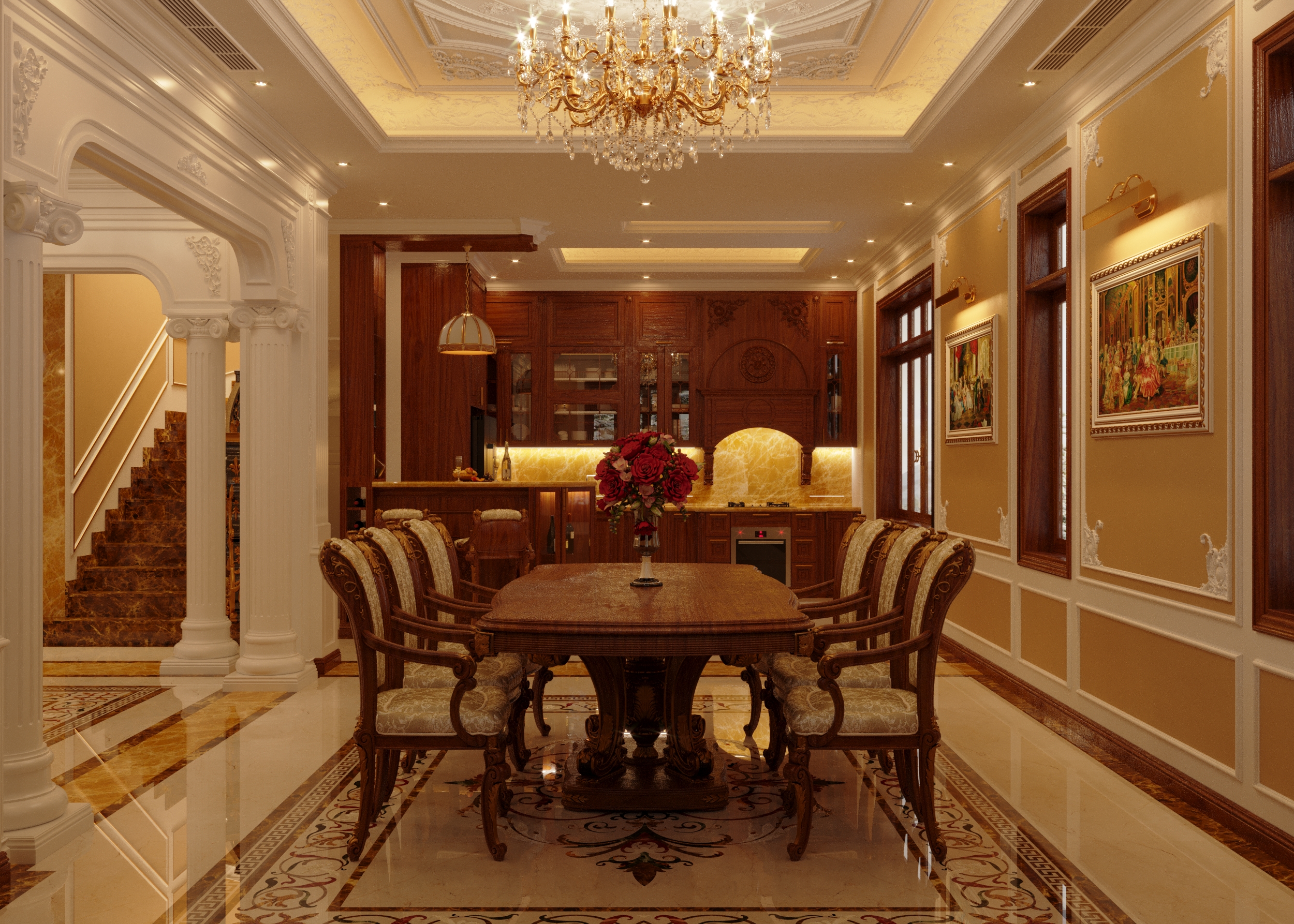 Thiết kế nội thất Biệt Thự tại Hà Nội Nội Thất tân cổ nhà Bác Hoàng 1628506981 1