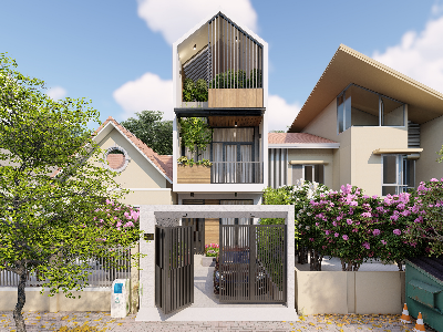 Thiết kế Nhà Mặt Phố tại Khánh Hòa nhà anh nghĩa