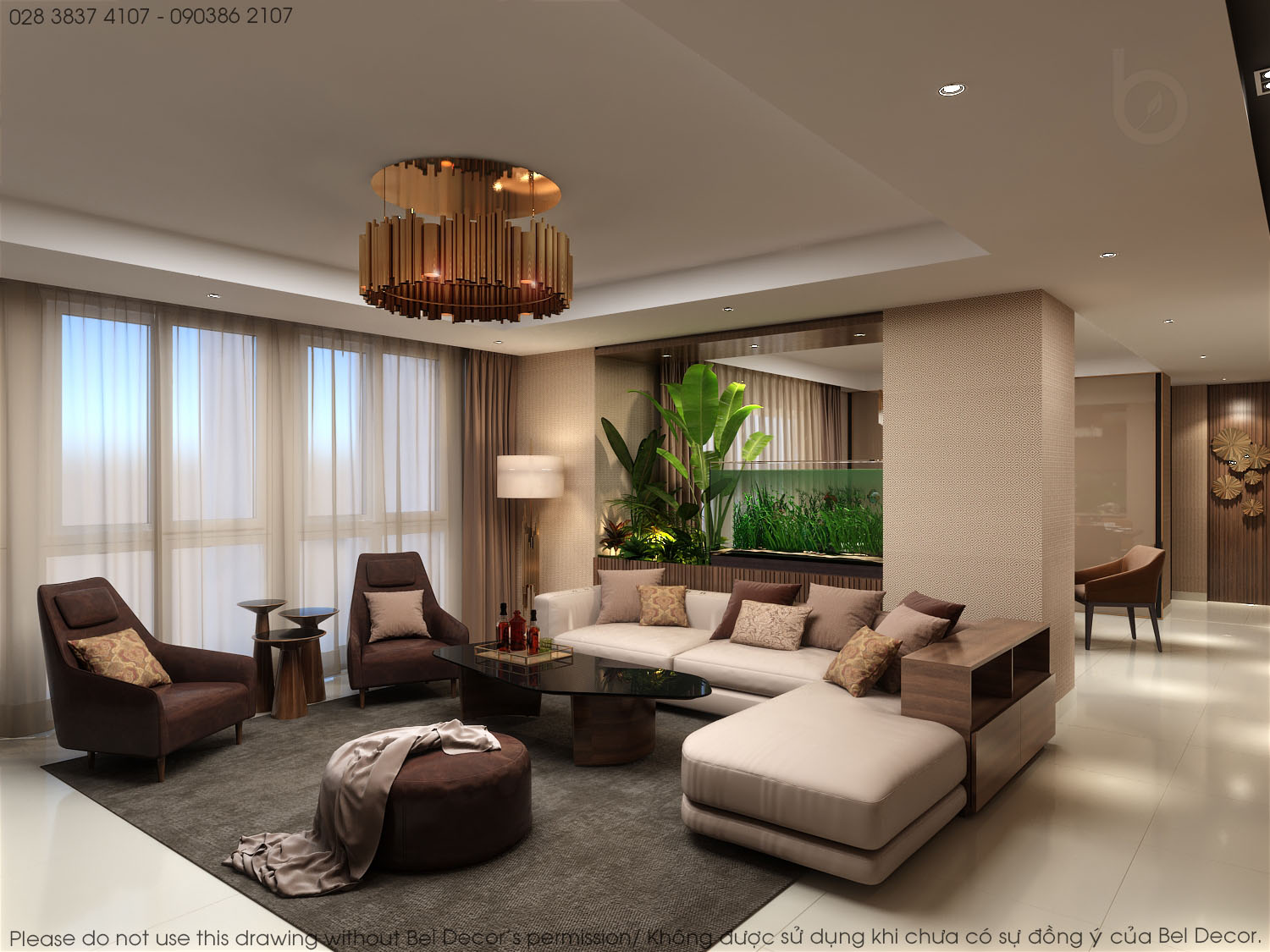 thiết kế nội thất chung cư tại Hồ Chí Minh Thiết kế nội - ngoại thất Penthouse HO17129 11 1537428034