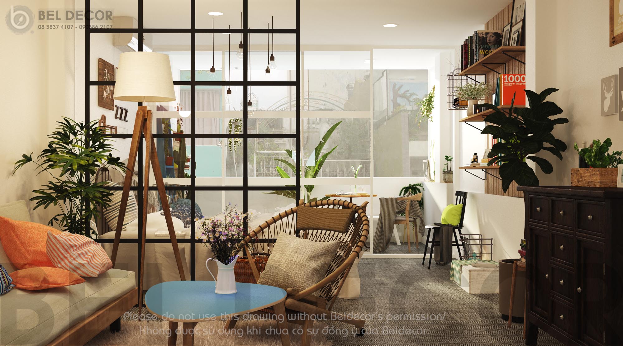 thiết kế nội thất chung cư tại Hồ Chí Minh THIẾT KẾ NỘI THẤT CĂN HỘ (OF1626) 6 1562833904