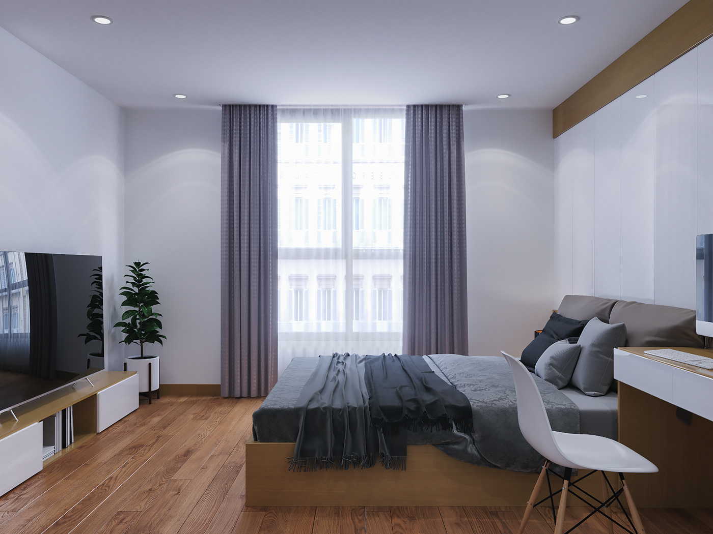 thiết kế nội thất chung cư tại Hà Nội Thiết kế nội thất căn hộ E4 11 1537930108