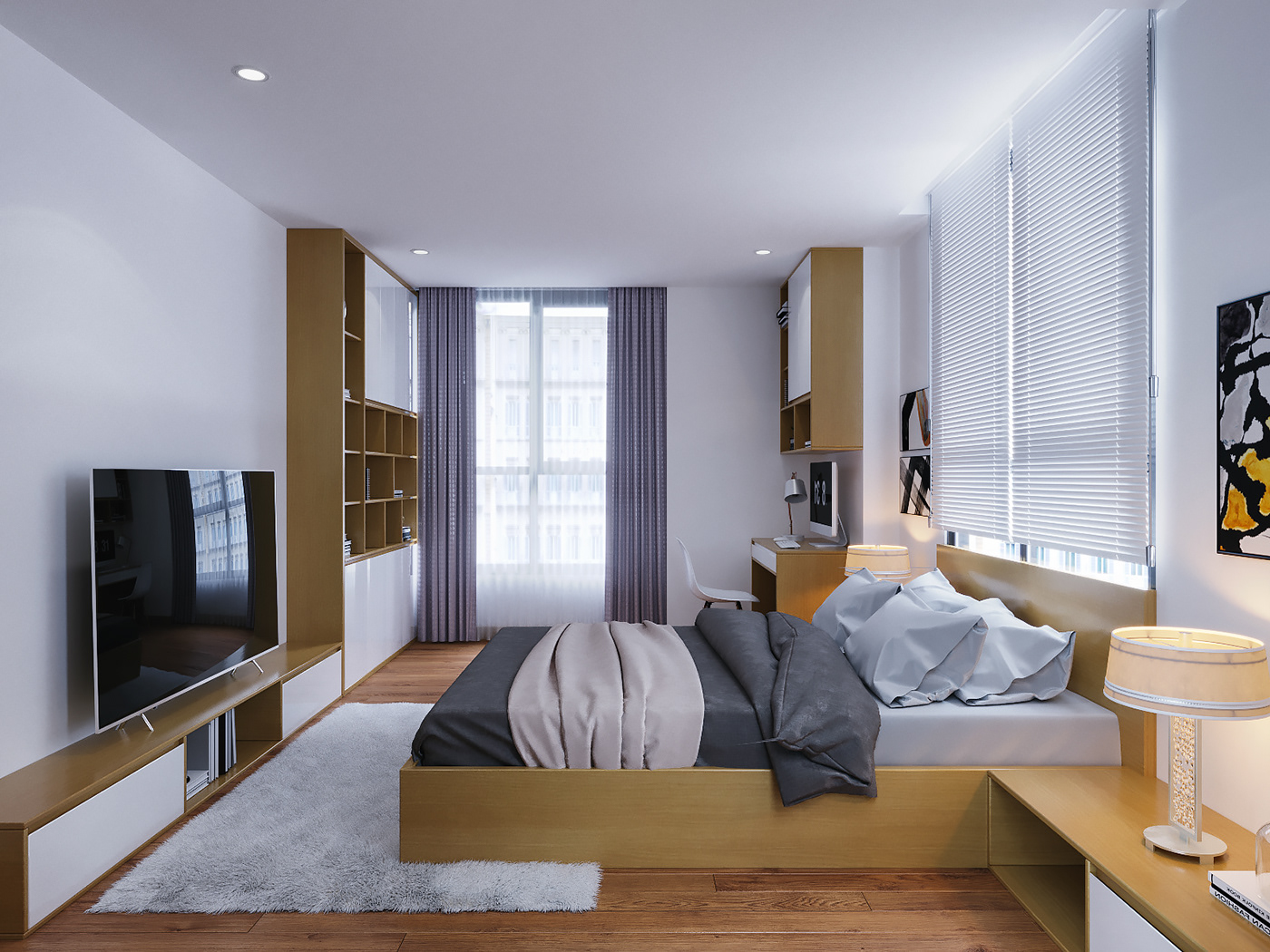 thiết kế nội thất chung cư tại Hà Nội Thiết kế nội thất căn hộ E4 1 1537930127