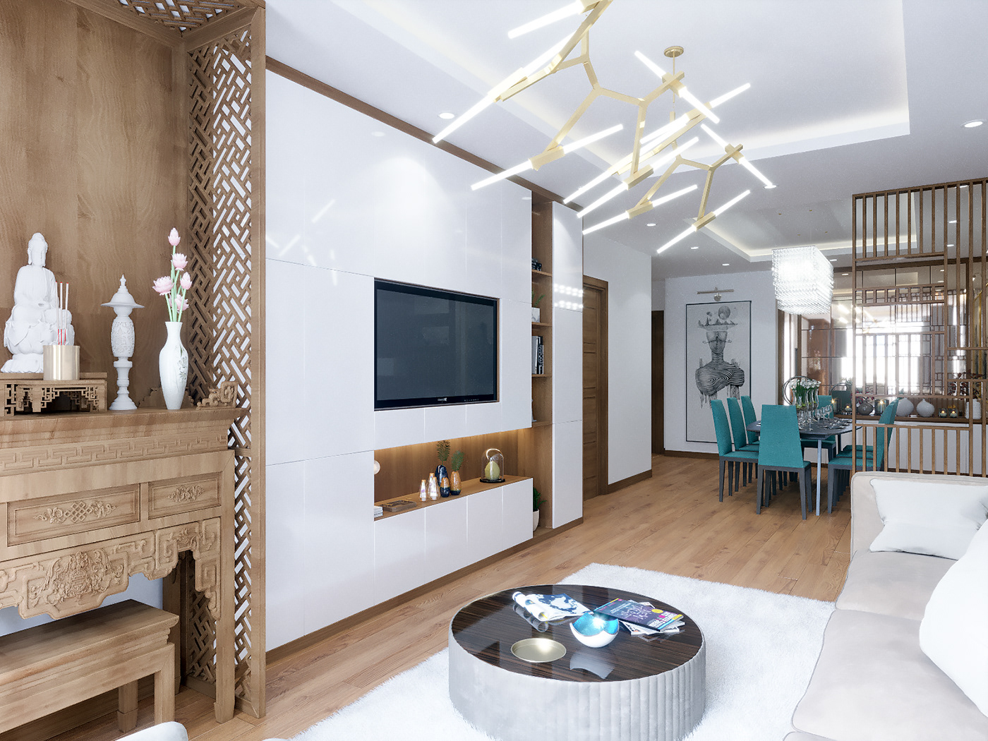 thiết kế nội thất chung cư tại Hà Nội Thiết kế nội thất căn hộ E4 12 1537930148