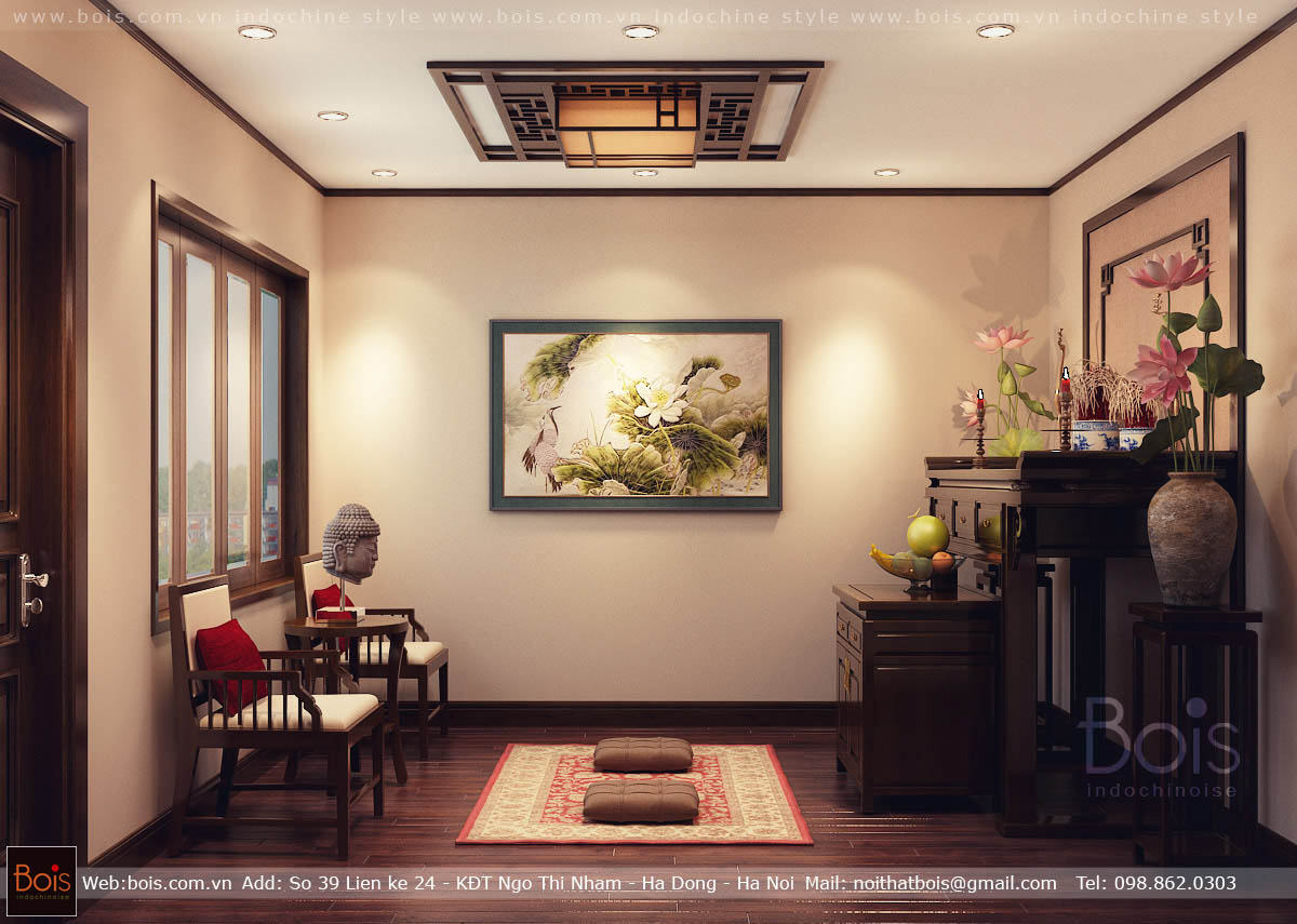 Thiết kế nội thất Biệt Thự tại Hà Nội Nội thất biệt thự Vinhomes Ocean Park phong cách Đông Dương 1584958479 16