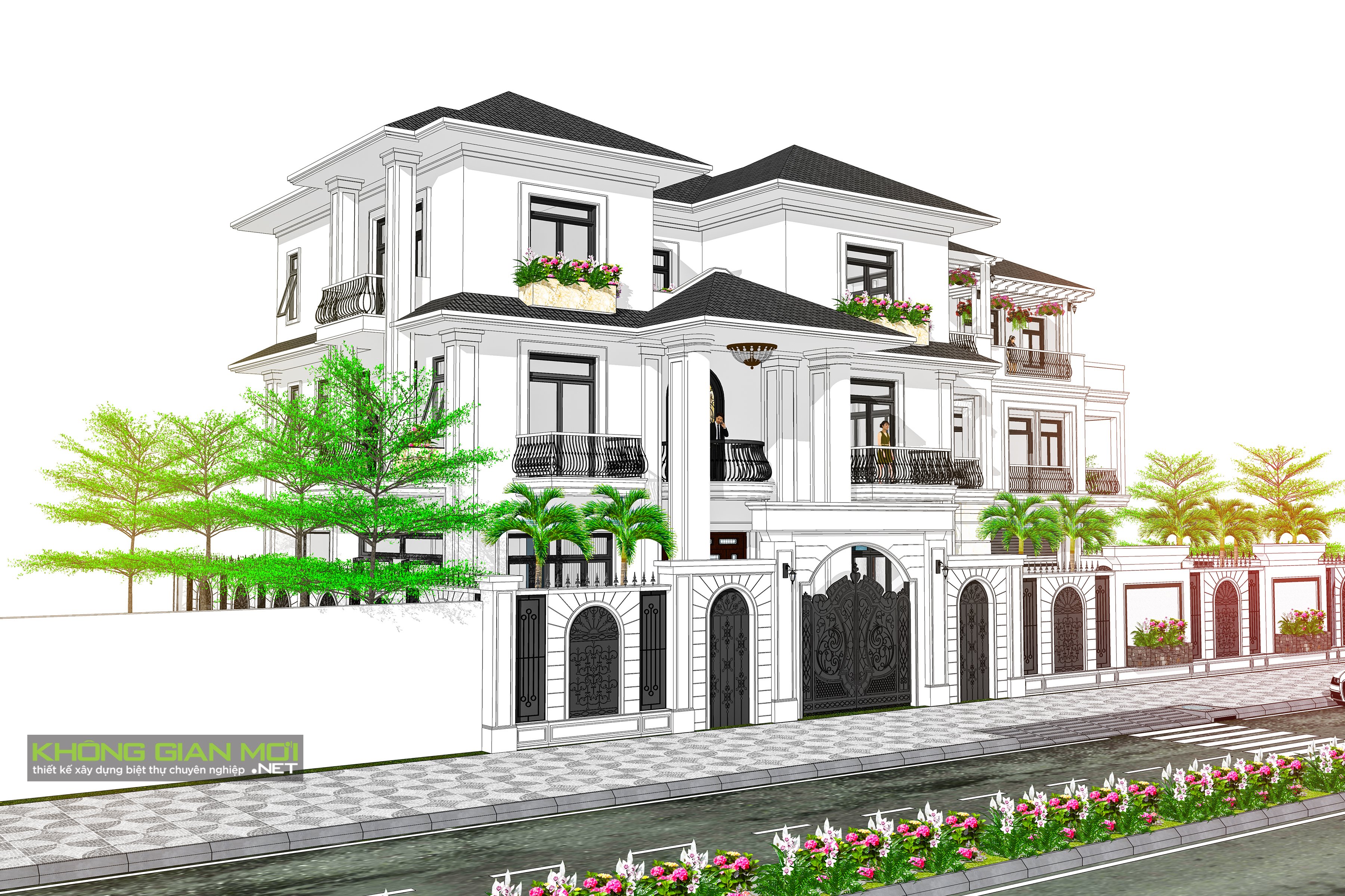 thiết kế Biệt Thự tại Kiên Giang BIỆT THỰ TÂN CỔ ĐIỂN ANH ÁI - KIÊN GIANG 11 1542878575