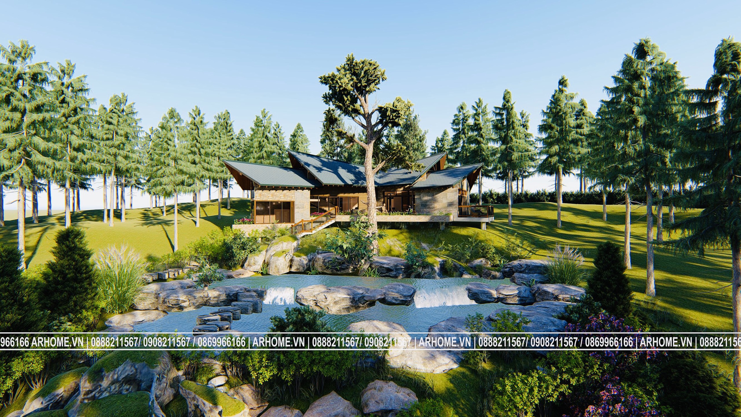 Thiết kế Biệt Thự tại Hà Nội Xanh mát với Thiết kế Ngoại thất Biệt thự nghỉ dưỡng THUNG LŨNG THANH XUÂN 1587108159 6