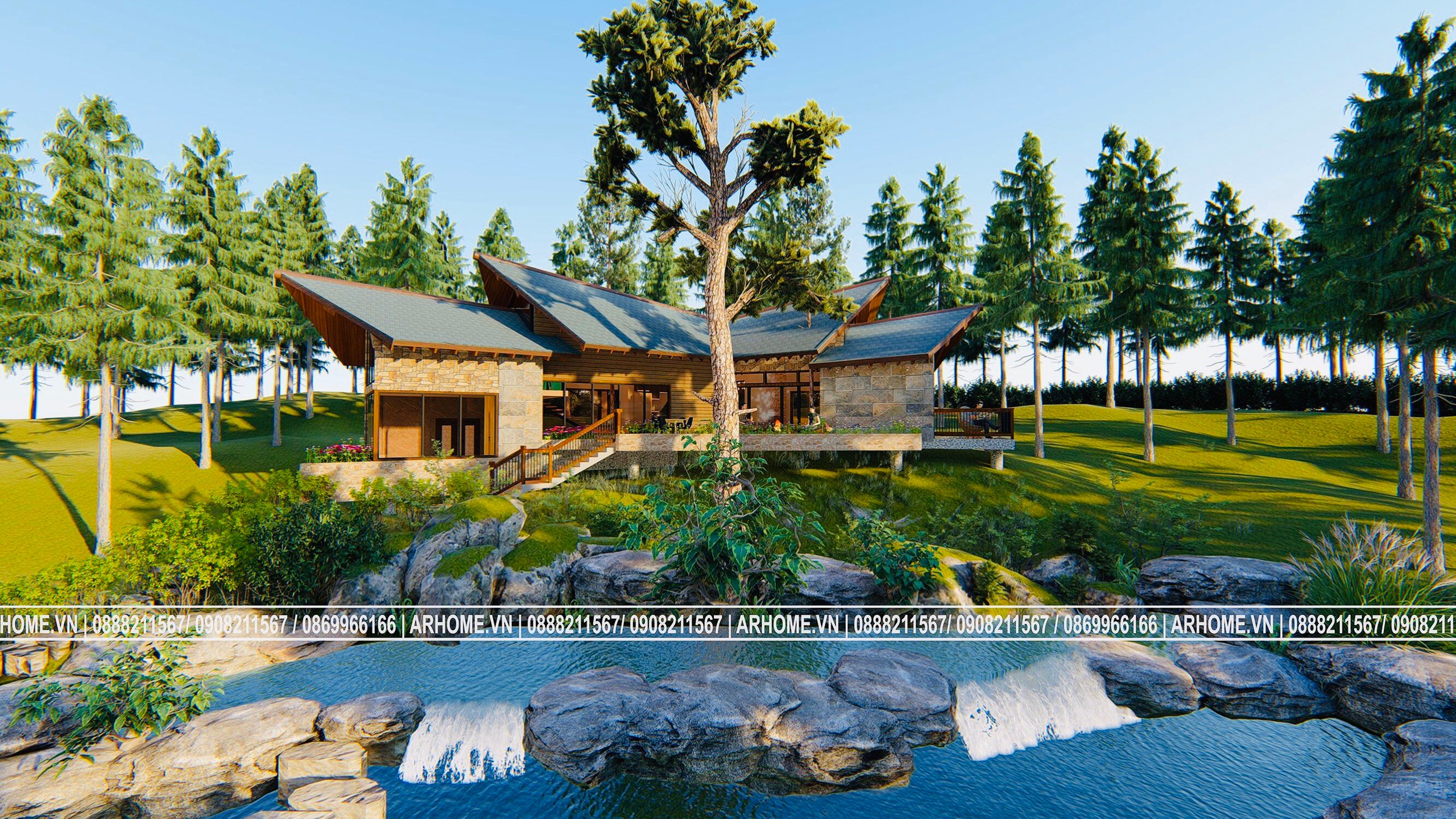Thiết kế Biệt Thự tại Hà Nội Xanh mát với Thiết kế Ngoại thất Biệt thự nghỉ dưỡng THUNG LŨNG THANH XUÂN 1587108160 8