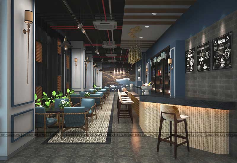 Thiết kế nội thất Cafe tại Hà Nội Thiết kế nội thất đẹp cho quán Cà phê Tecco Complex phong cách Đương đại 1583206818 5
