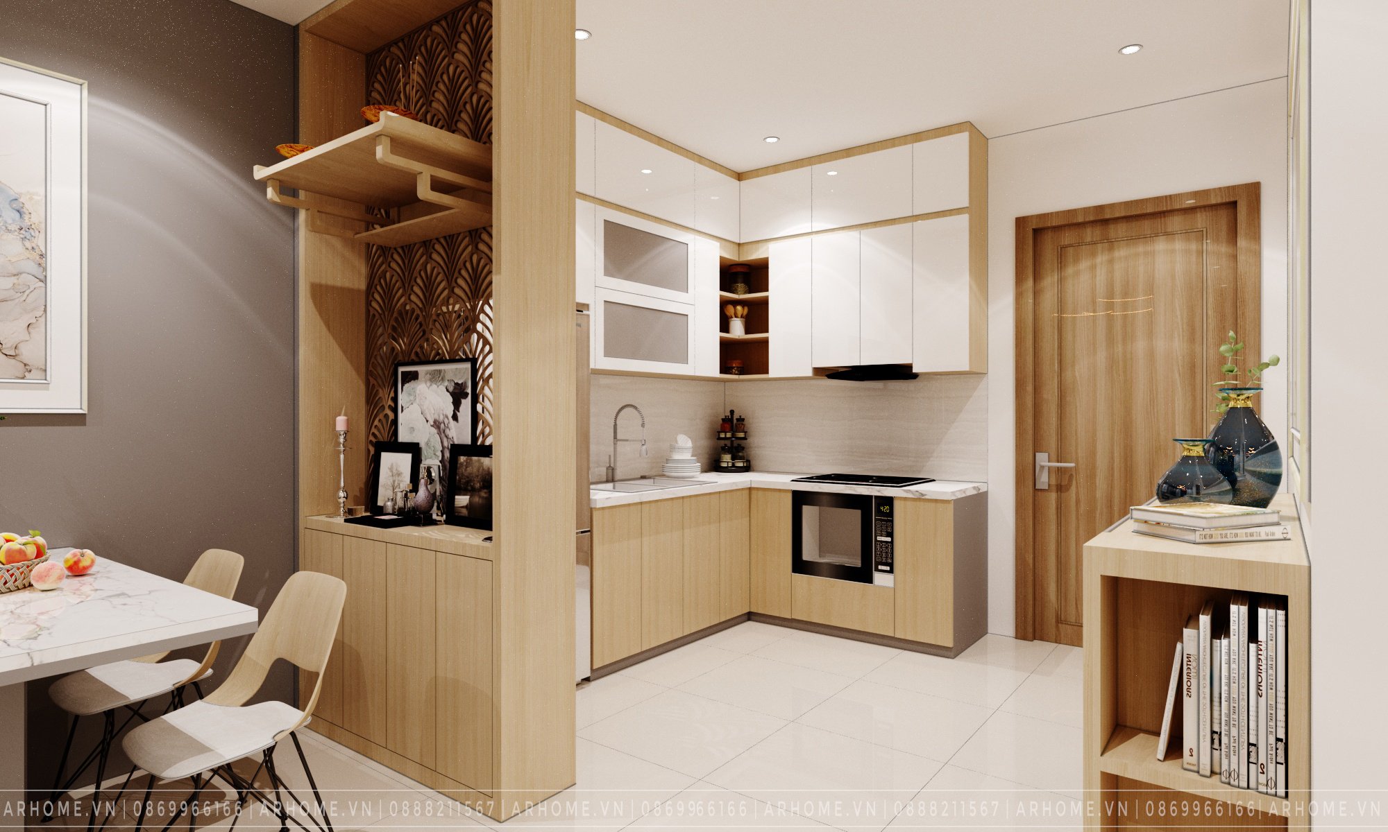 Thiết kế nội thất Chung Cư tại Hà Nội Thiết kế nội thất căn hộ 2 phòng ngủ 55m2 Vinhomes Smart City 1609236483 1