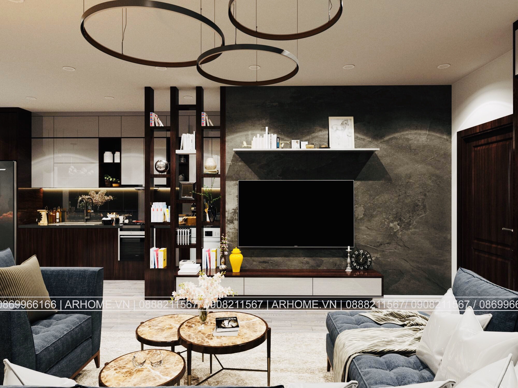 Thiết kế nội thất Chung Cư tại Hà Nội Thiết kế nội thất căn hộ chung cư Eurowindow màu nâu đen mạnh mẽ 1586590667 3