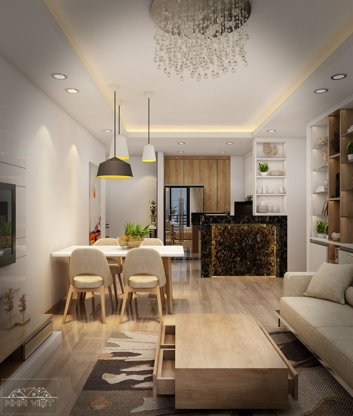 thiết kế nội thất chung cư tại Hà Nội Apartment 75sq in Park Hill 5 1534402548