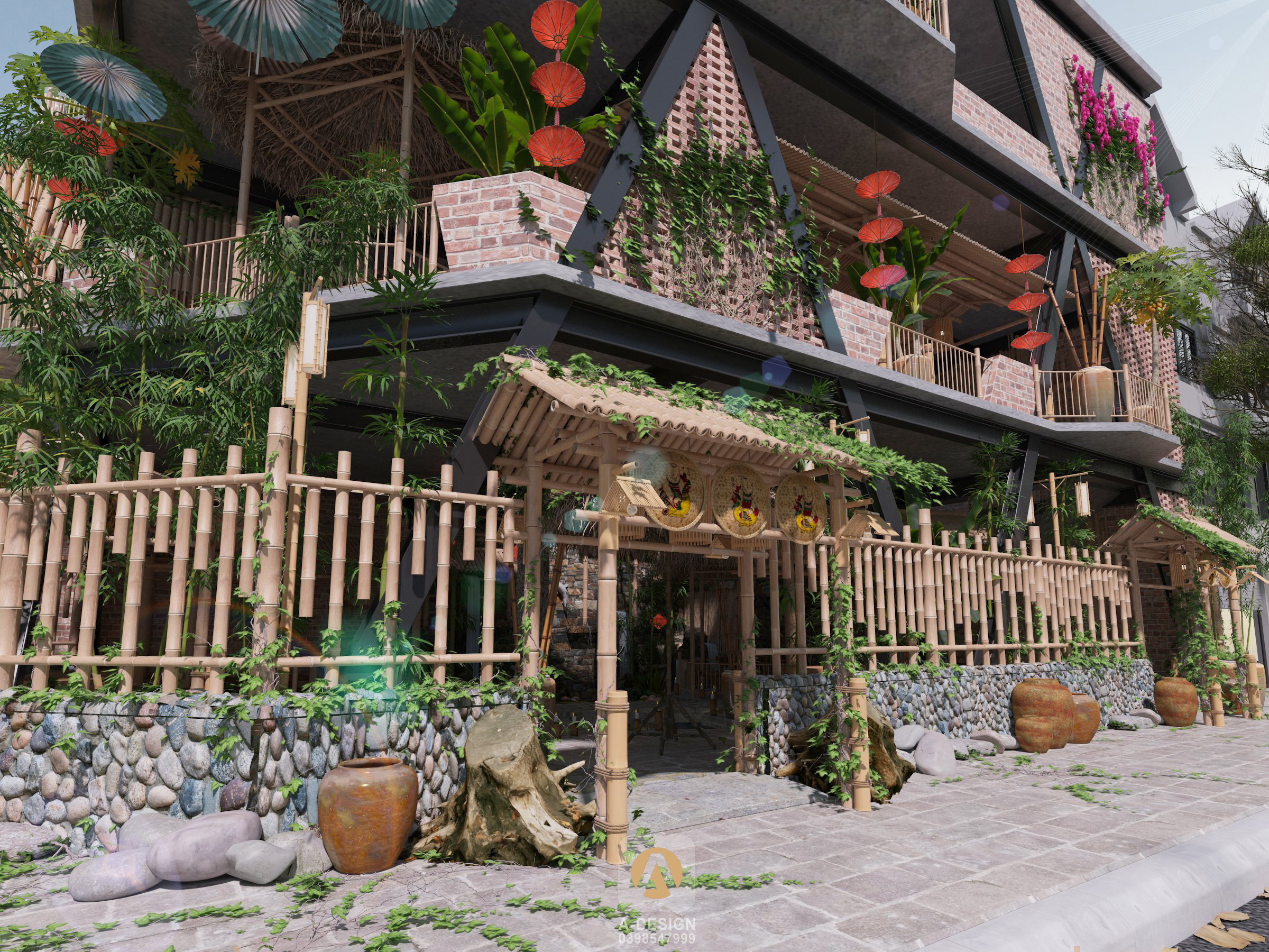 Thiết kế Nhà Hàng tại Thái Nguyên Nhà hàng ẩm thực Quê Hương - Thái Nguyên 1642345241 8