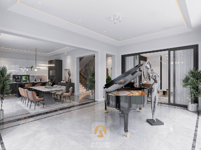 Thiết kế nội thất Nhà Mặt Phố tại Hà Nội Villa Mr.Hà-Hà Đông