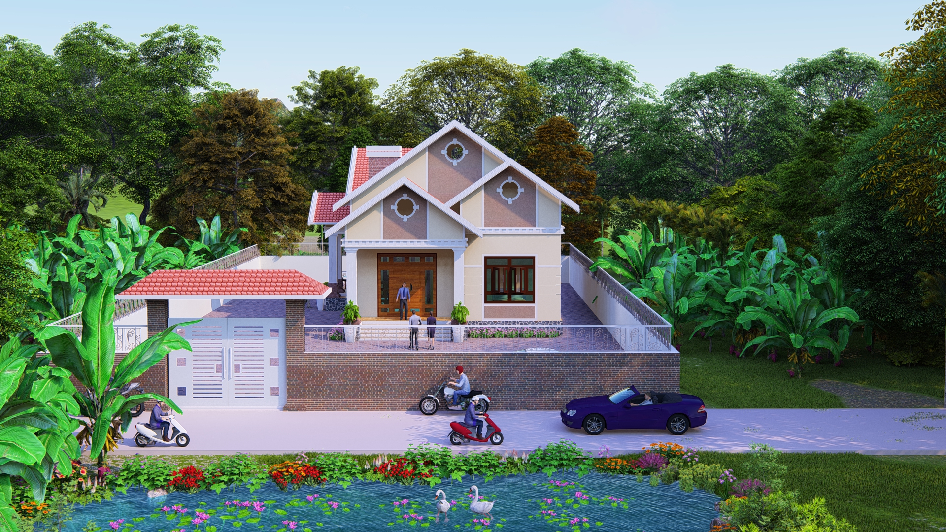 Thiết kế Nhà tại Lạng Sơn NHÀ VƯỜN MÁI THÁI 1574063821 4