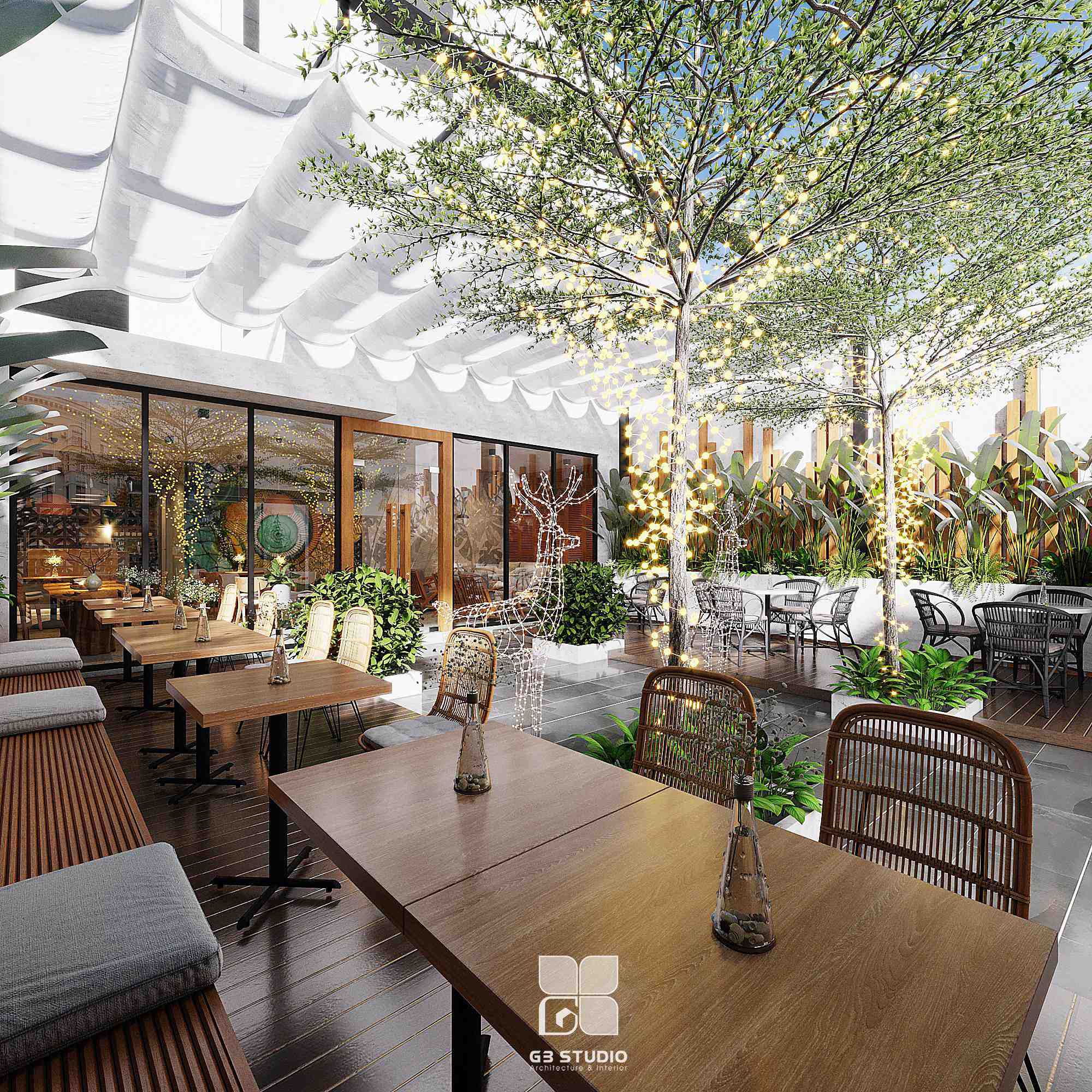 Thiết kế nội thất Cafe tại Thái Nguyên Cafe Góc Xóm 1596099640 2