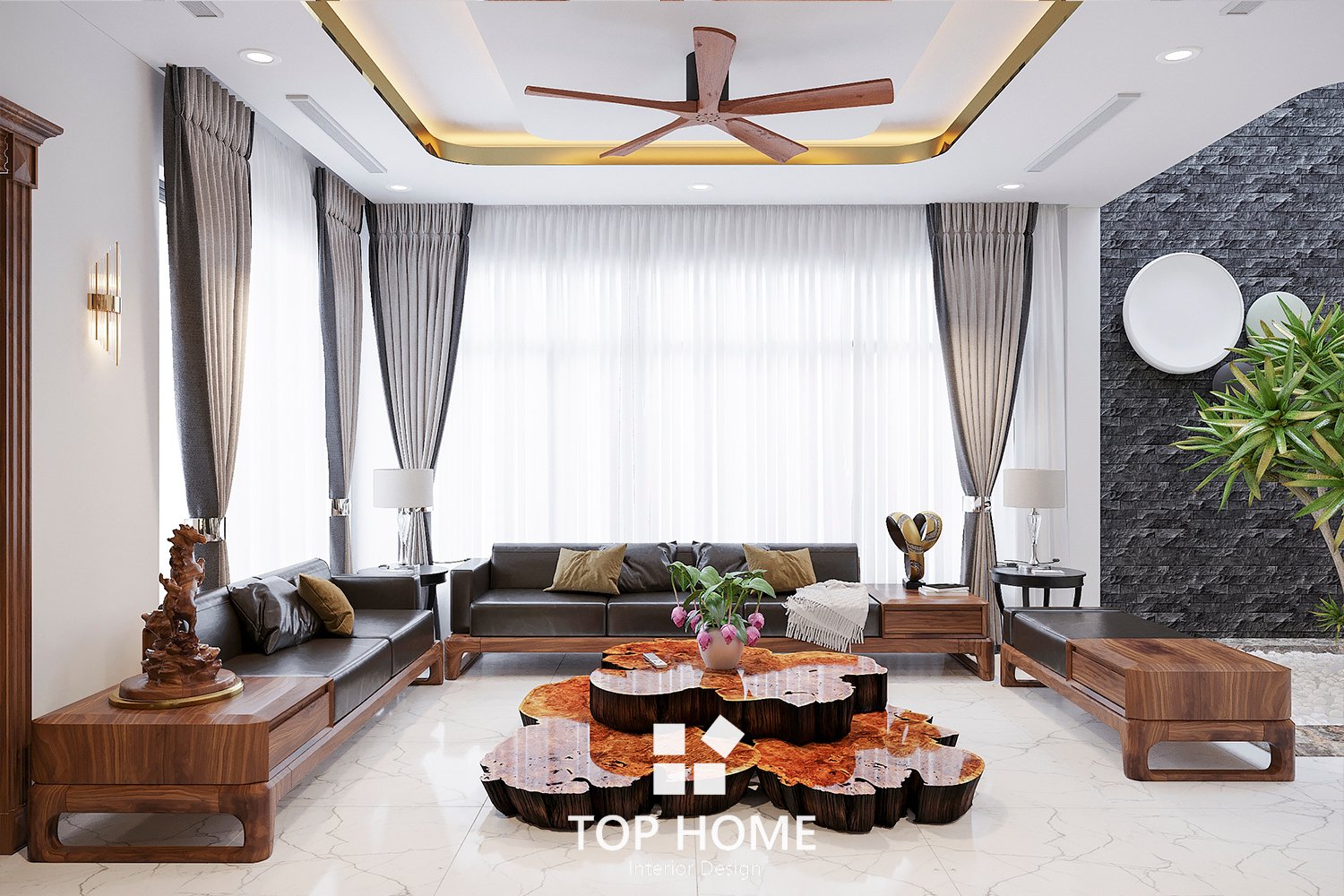 Thiết kế nội thất Biệt Thự tại Bắc Ninh Biệt thự HUD Trầu Cau 1636034988 5