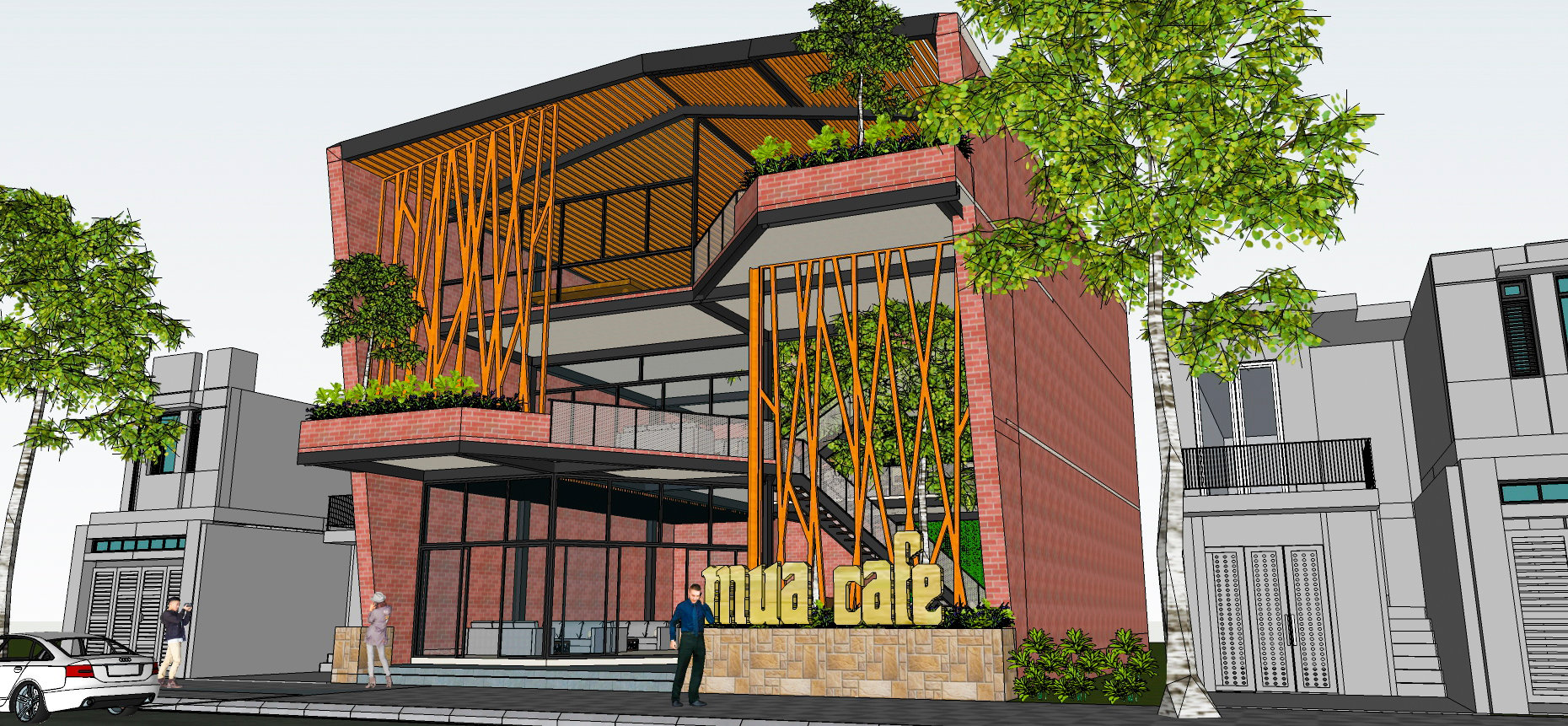 thiết kế nội thất Cafe tại Hà Tĩnh Dự Án Cafe Bằng kết cấu thép 2 1560260328