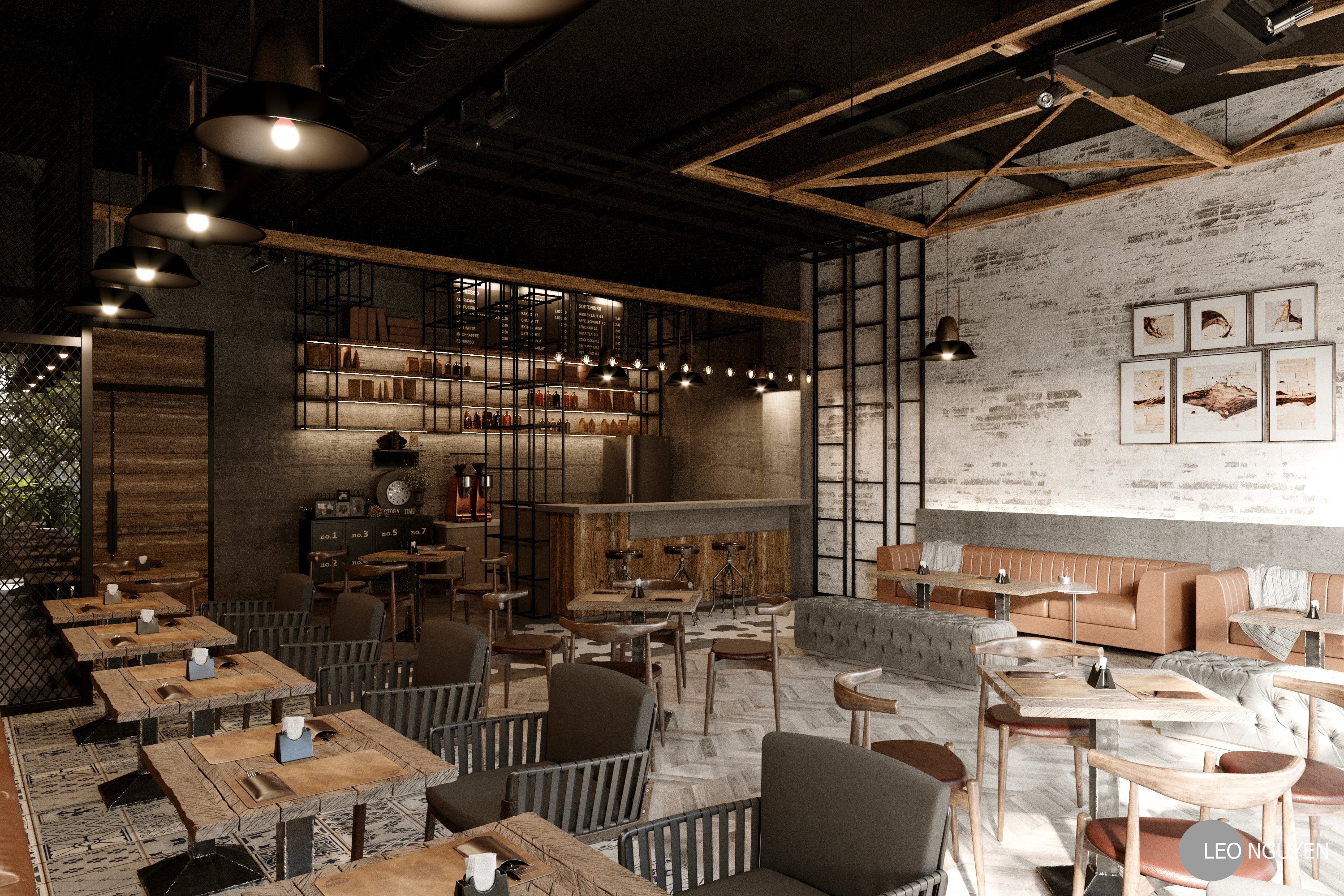 thiết kế nội thất Cafe tại Hồ Chí Minh Coffee Industrial  0 1565766357