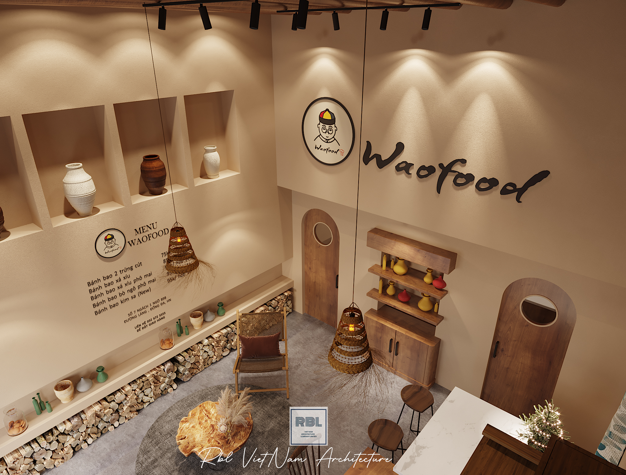 Thiết kế nội thất Nhà Hàng tại Hà Nội Cải tạo cửa hàng Waofood 1665148533 5
