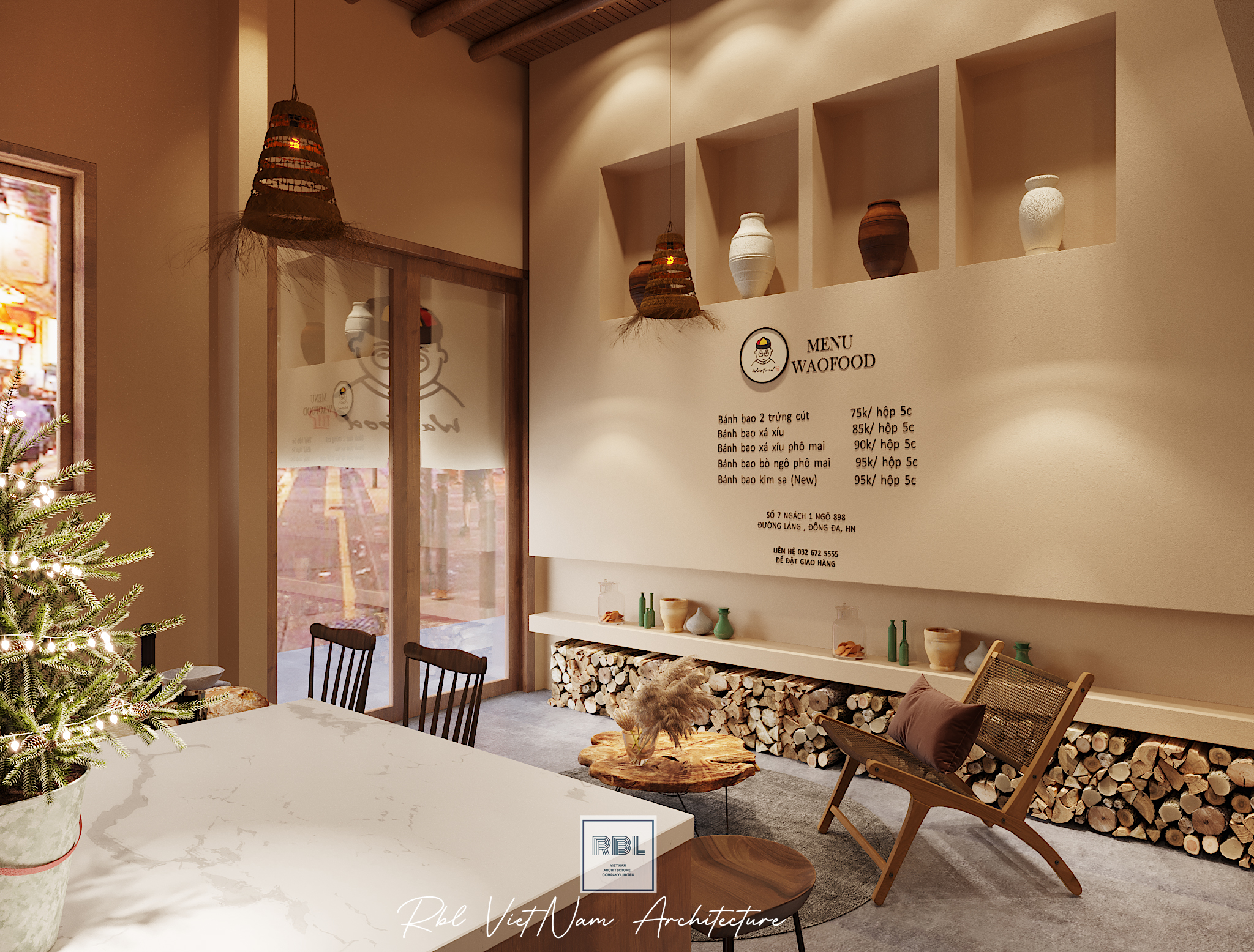 Thiết kế nội thất Nhà Hàng tại Hà Nội Cải tạo cửa hàng Waofood 1665148537 3