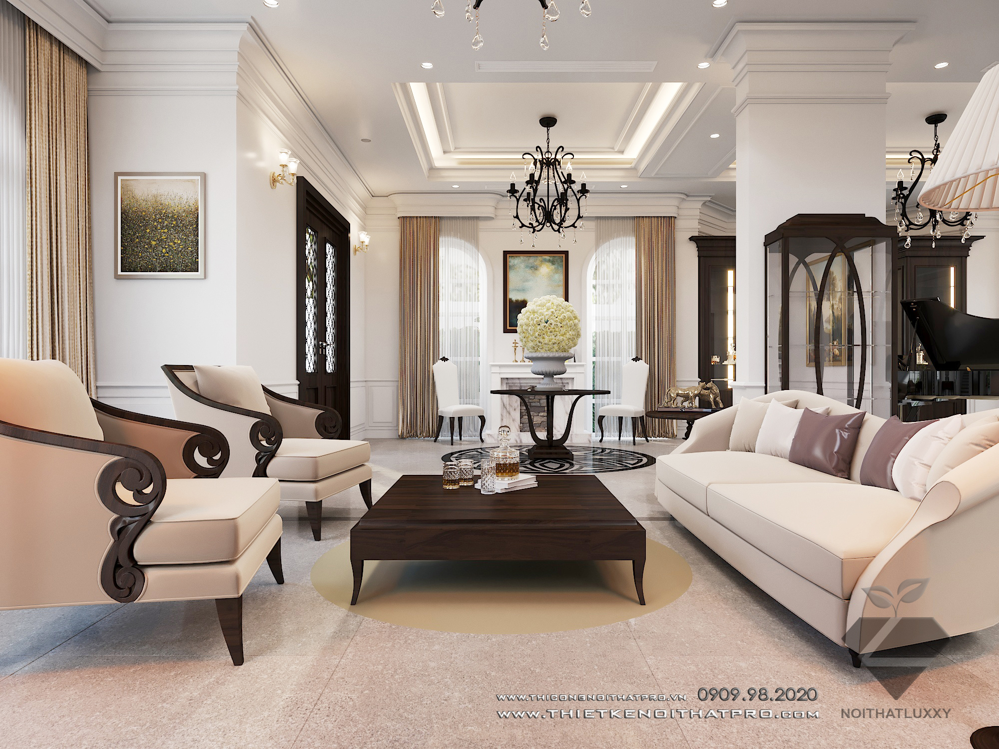 Thiết kế nội thất Biệt Thự tại Hà Nội Biệt thự Vinhomes the Hảmony 1599550157 2