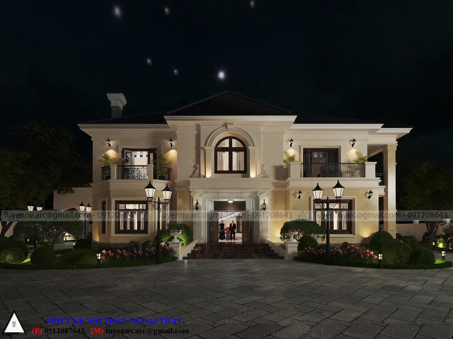 thiết kế Biệt Thự 2 tầng tại Vĩnh Phúc Biệt thư sân vườn 2 tầng 9 1549857985
