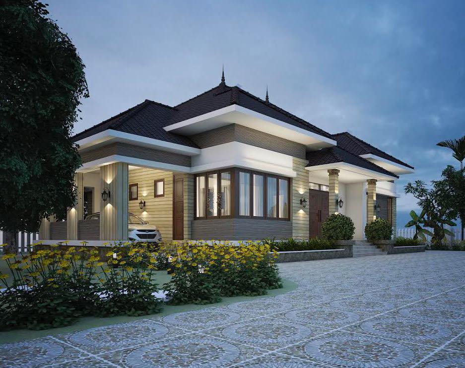 thiết kế Nhà 1 tầng tại Phú Thọ Nhà Vườn 1 1548144554