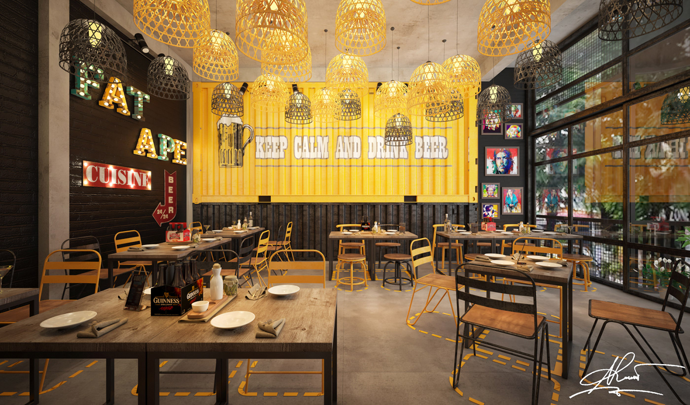 thiết kế nội thất Cafe tại Hồ Chí Minh Thiết kế nội thất FAT APE - Restaurant 2 1538451549