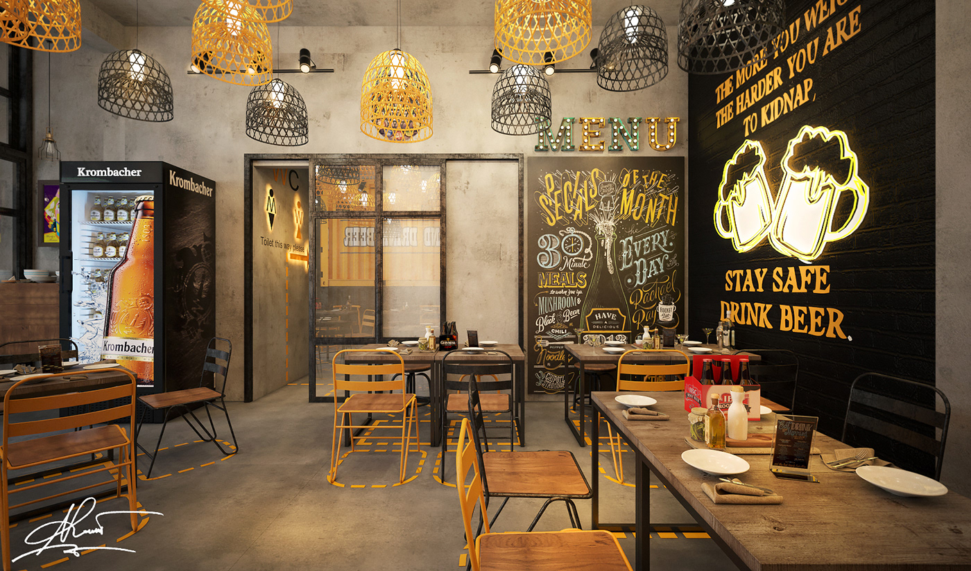 thiết kế nội thất Cafe tại Hồ Chí Minh Thiết kế nội thất FAT APE - Restaurant 4 1538451556