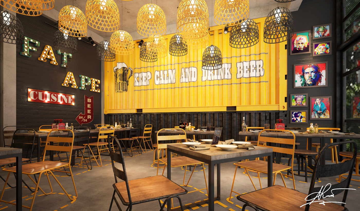 thiết kế nội thất Cafe tại Hồ Chí Minh Thiết kế nội thất FAT APE - Restaurant 9 1538451552