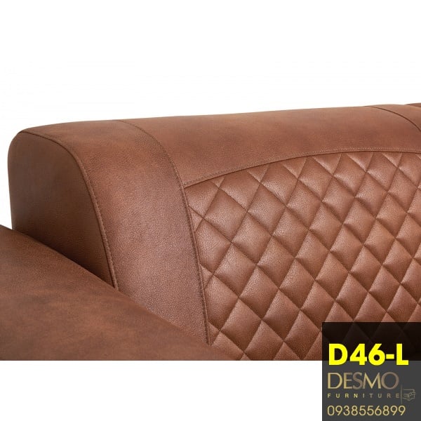 SOFA DA BÒ Ý D46 - Phiên Bản Góc Chữ L