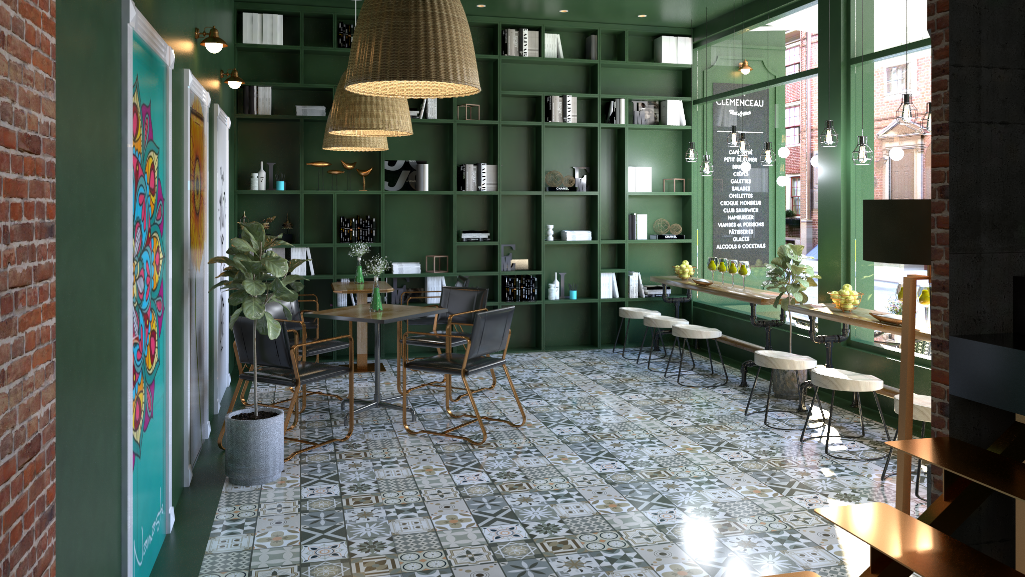 Thiết kế nội thất Đồ Án Kiến Trúc tại Hà Nội Thiết kế các phối cảnh sử dụng gạch điểm Catalan cho bài viết 