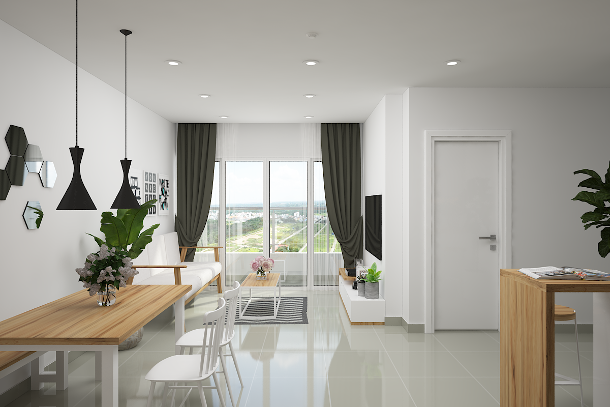 thiết kế nội thất chung cư tại Hồ Chí Minh CĂN HỘ ECO GREEN - CĂN HỘ TRẮNG 3 1555513085