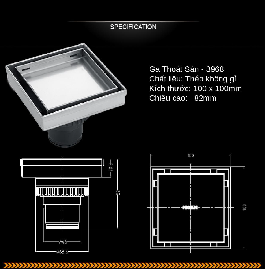 Phễu Thoát Sàn Thép Không Gỉ Chống Hôi