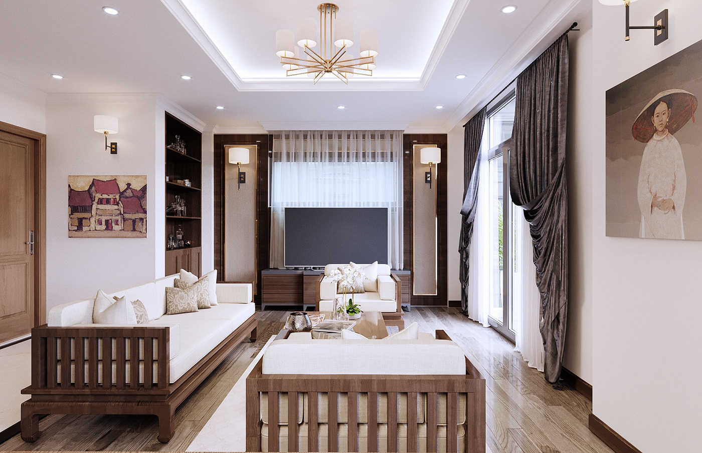 thiết kế nội thất Biệt Thự tại Hà Nội Thiết kế nội thất phong cách truyền thống 1 1536736951